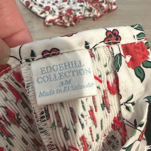 Edgehill Collection Red and Green Floral Baby Outfit - Picture 2 of 2
